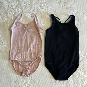 All in motion/more than magic leotards, bundle of 2, one pink & one black, 7/8